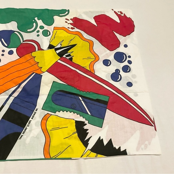 Vintage Multi Coloured Crayon and Pencil Patterned Pillow Case - Picture 10 of 13